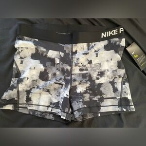 Nike White and Black Dri-FIT spandex shorts NWT